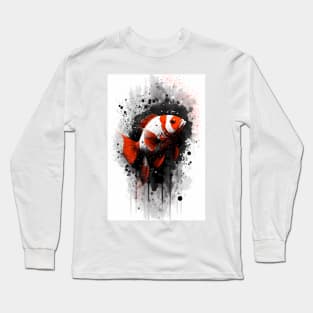 Clownfish Ink Painting Long Sleeve T-Shirt